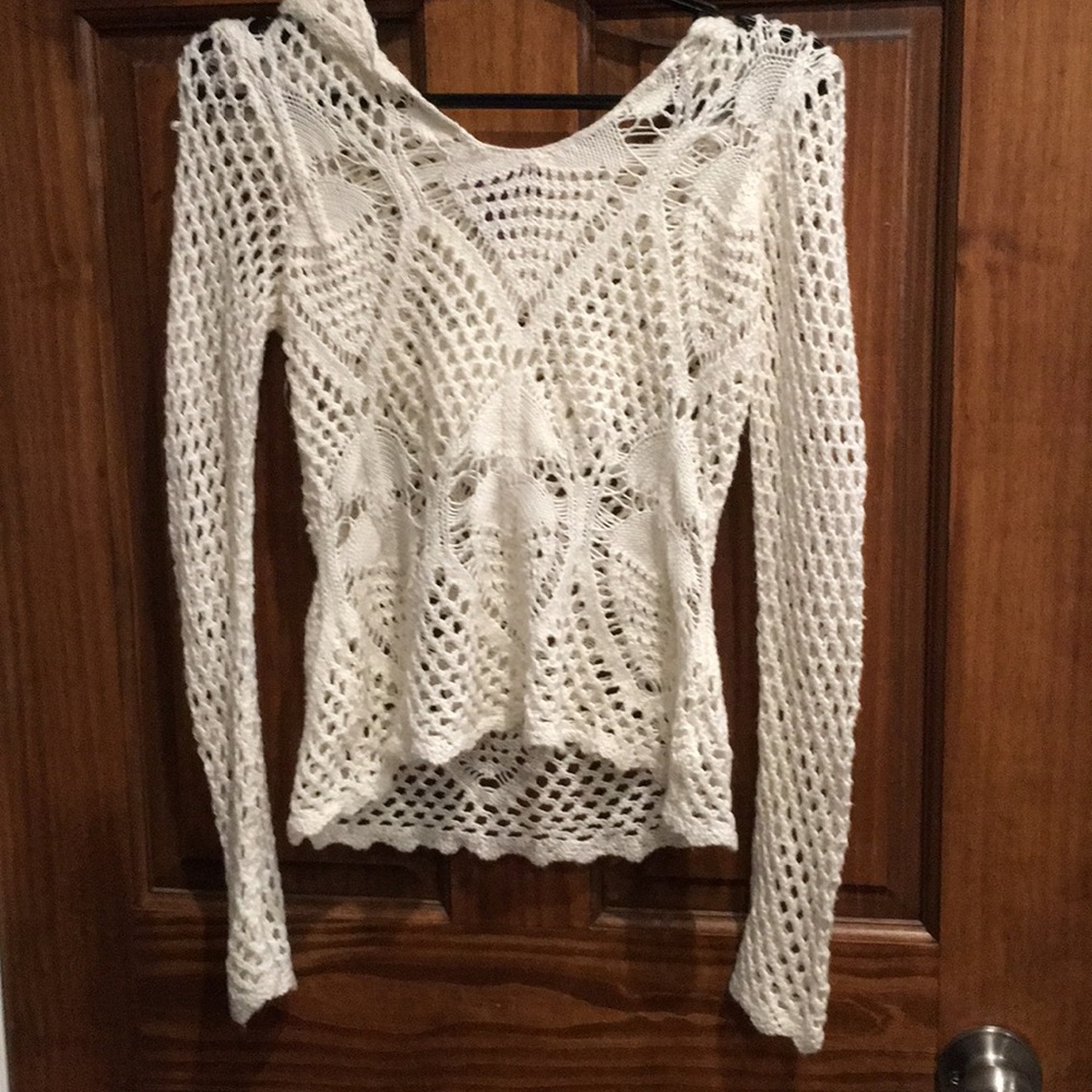 Off white lace sweatshirt/long sleeve.